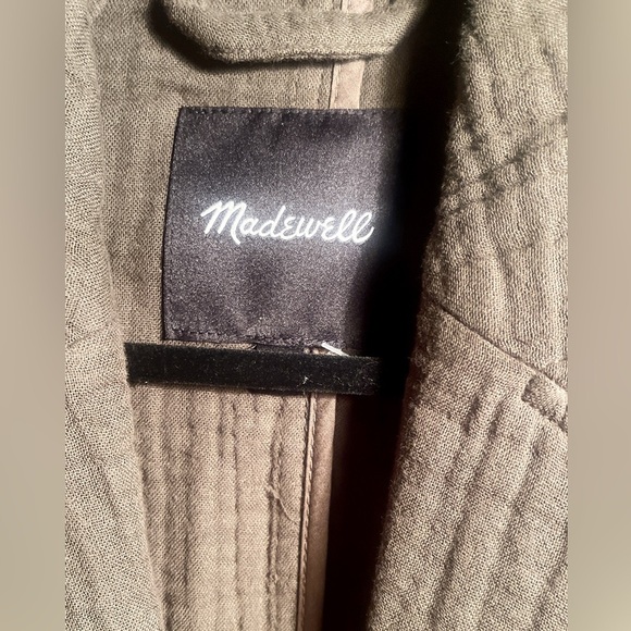 Madewell Olive Green Lightspun Dorset Slouchy Long Sleeve Olive Green Blazer XS - Picture 4 of 5